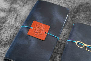 Traveler's Notebook Leather Cover - Crazy Horse Navy Blue