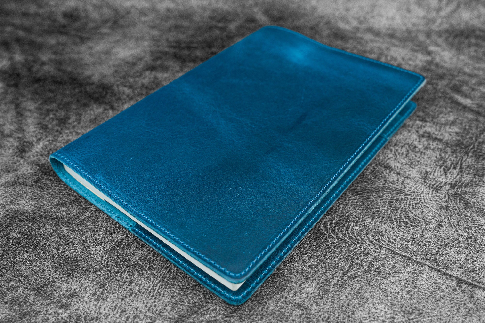 Leather Slim A5 Notebook / Planner Cover - C. H. Ocean Blue