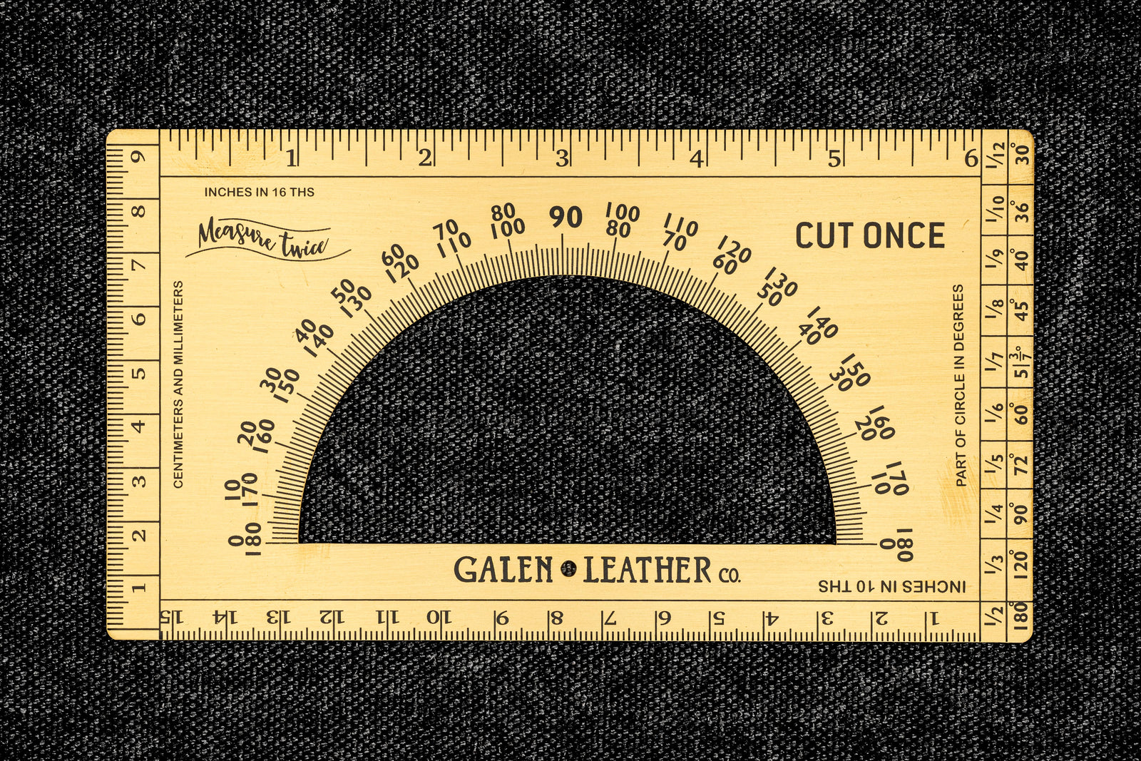 The Rectangle Protractor – Solid Brass Imperial and Metric Ruler with  Protractor