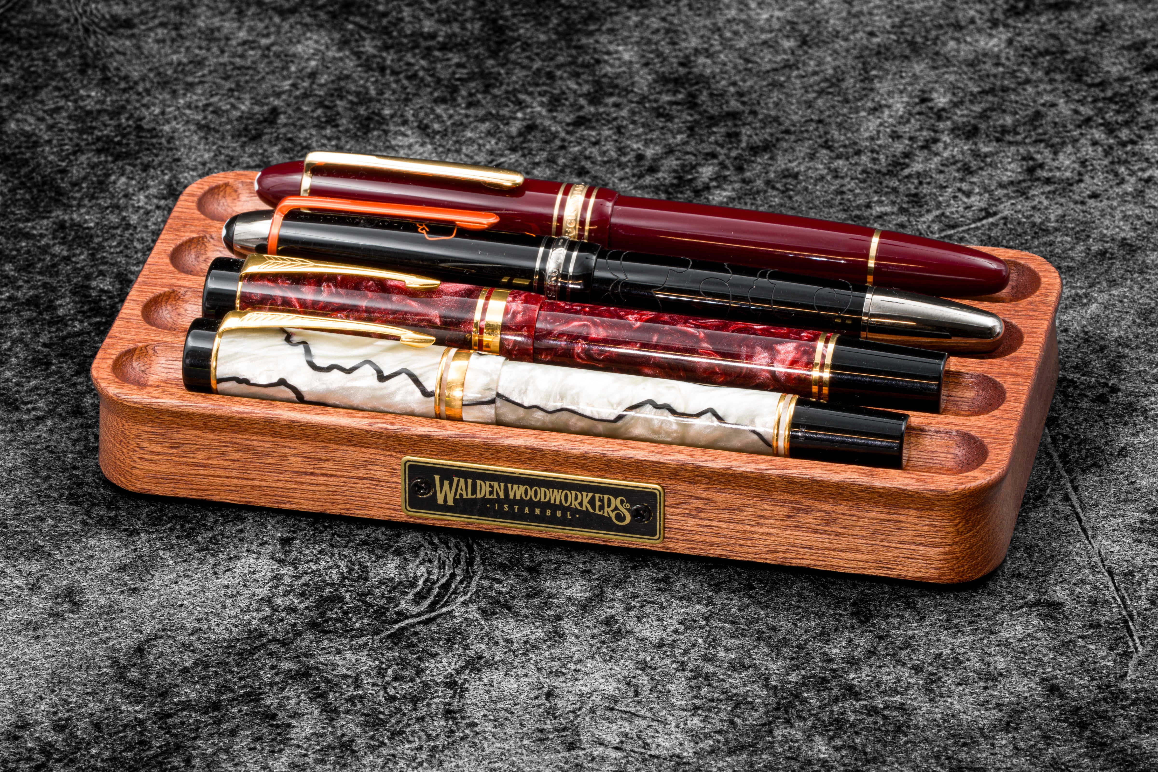 The Pen Station - Wooden Fountain Pen Stand - Mahogany