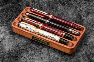 The Pen Station - Wooden Fountain Pen Stand - Mahogany
