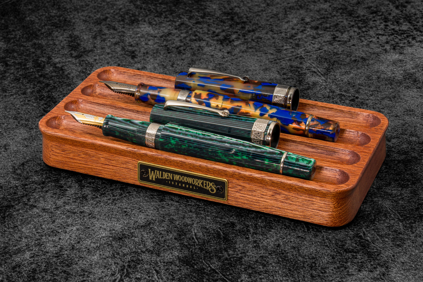 The Pen Station - Wooden Fountain Pen Stand - Mahogany