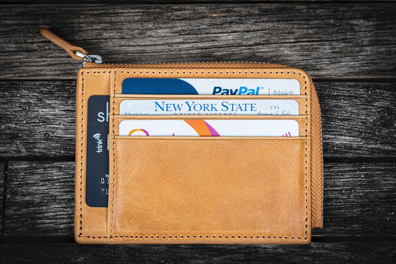 zip around leather wallet