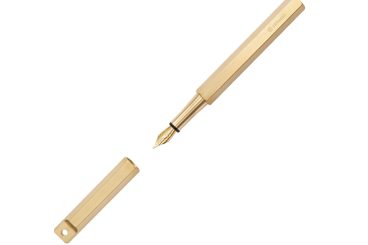 Ystudio Classic Revolve-Portable Fountain Pen-Brass