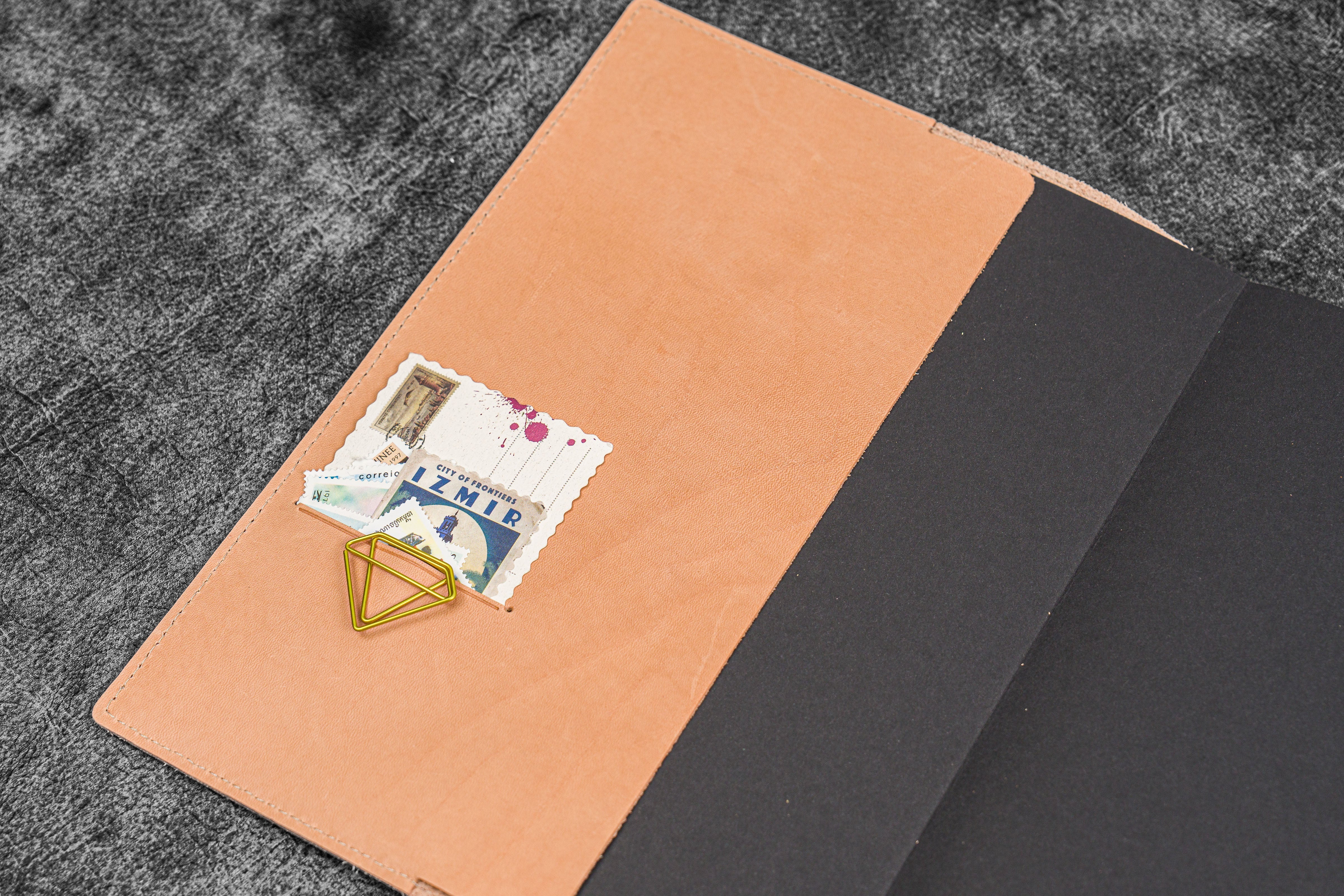 Leather Slim B5 Notebook / Planner Cover - Undyed Leather