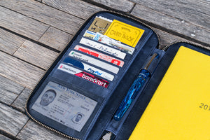 Leather Zippered Hobonichi Weeks Cover - Crazy Horse Navy Blue