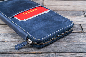 Leather Zippered Hobonichi Weeks Cover - Crazy Horse Navy Blue