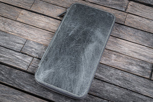 Leather Zippered Hobonichi Weeks Mega  Cover - Crazy Horse Smoky