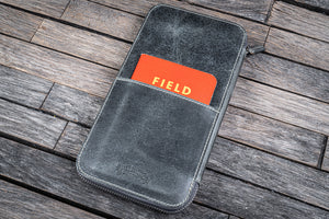 Leather Zippered Hobonichi Weeks Mega  Cover - Crazy Horse Smoky