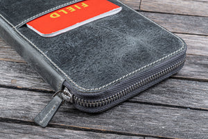 Leather Zippered Hobonichi Weeks Mega  Cover - Crazy Horse Smoky