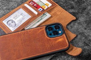 Detachable iPhone 12 Pro Max Leather Wallet Case