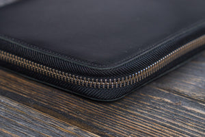 Leather Zippered A5 Leuchtturm1917 Notebook Folio - Black-Galen Leather