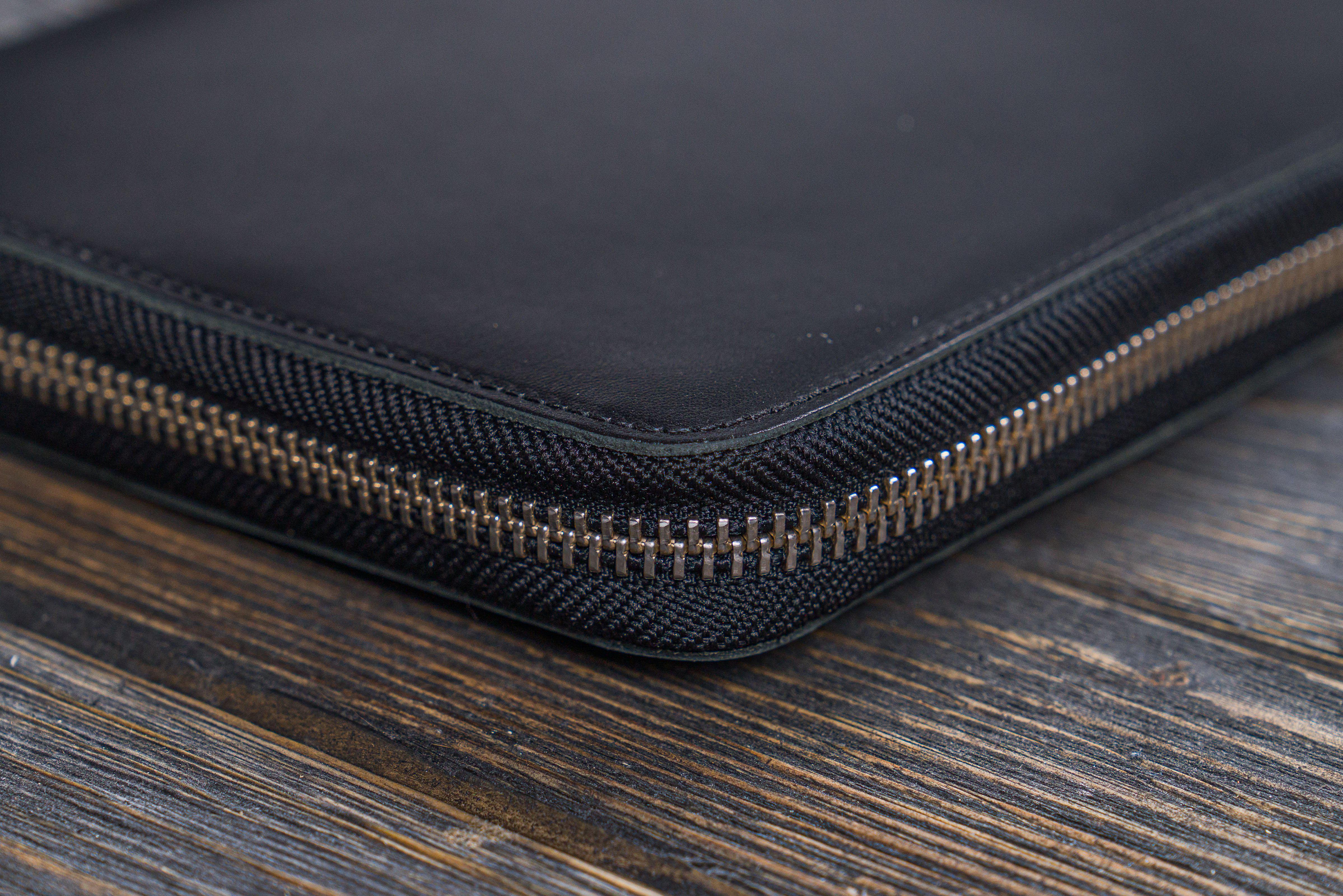Leather Zippered A5 Leuchtturm1917 Notebook Folio - Black-Galen Leather