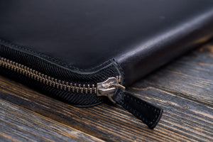 Leather Zippered A5 Leuchtturm1917 Notebook Folio - Black-Galen Leather