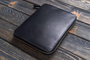 Leather Zippered A5 Leuchtturm1917 Notebook Folio - Black-Galen Leather