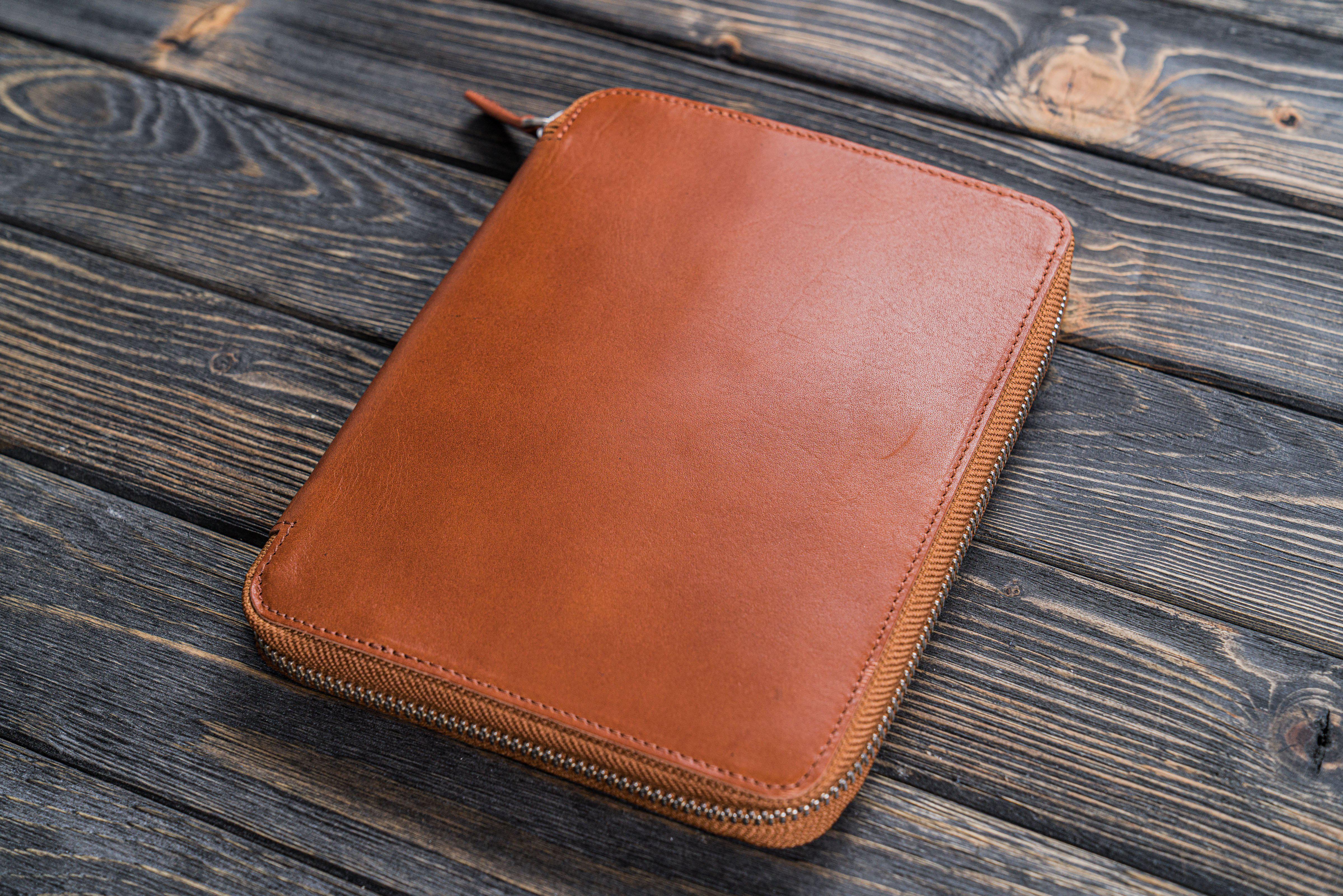 Leather Zippered A5 Leuchtturm1917 Notebook Folio - Brown-Galen Leather