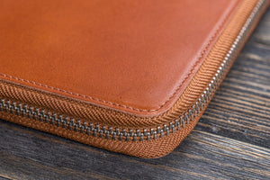 Leather Zippered A5 Leuchtturm1917 Notebook Folio - Brown-Galen Leather