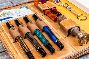 Leather Zippered A5 Leuchtturm1917 Notebook Folio - Crazy Horse Honey Ochre-Galen Leather