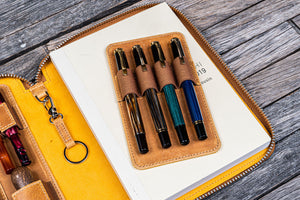 Leather Zippered A5 Leuchtturm1917 Notebook Folio - Crazy Horse Honey Ochre-Galen Leather