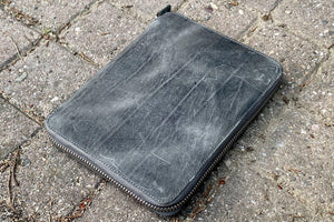 Leather Zippered A5 Leuchtturm1917 Notebook Folio - Crazy Horse Smoky-Galen Leather