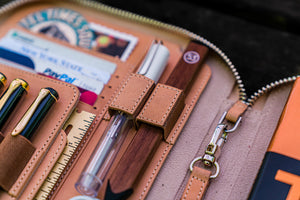 Leather Zippered A5 Leuchtturm1917 Notebook Folio - Undyed Leather-Galen Leather