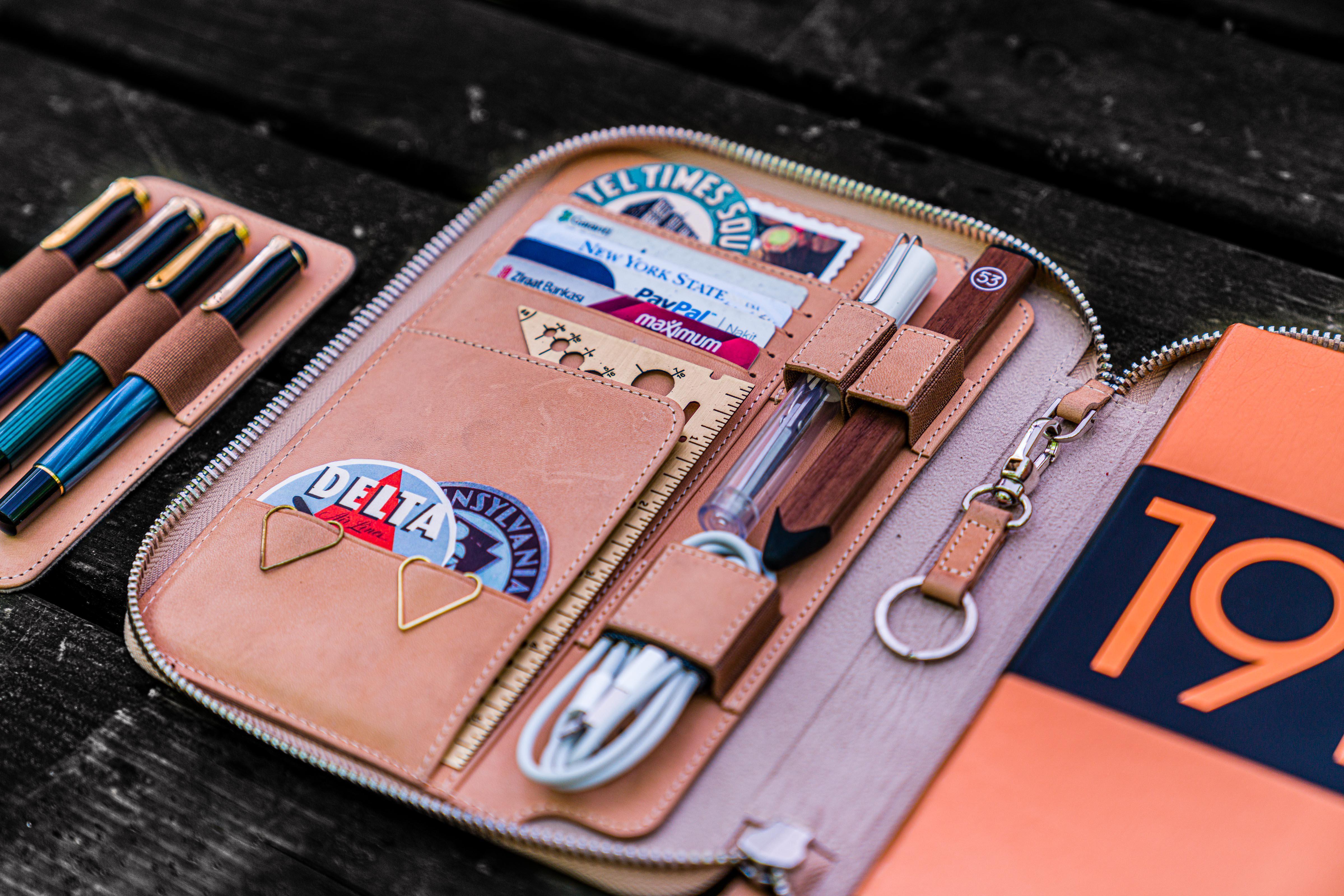Leather Zippered A5 Leuchtturm1917 Notebook Folio - Undyed Leather-Galen Leather