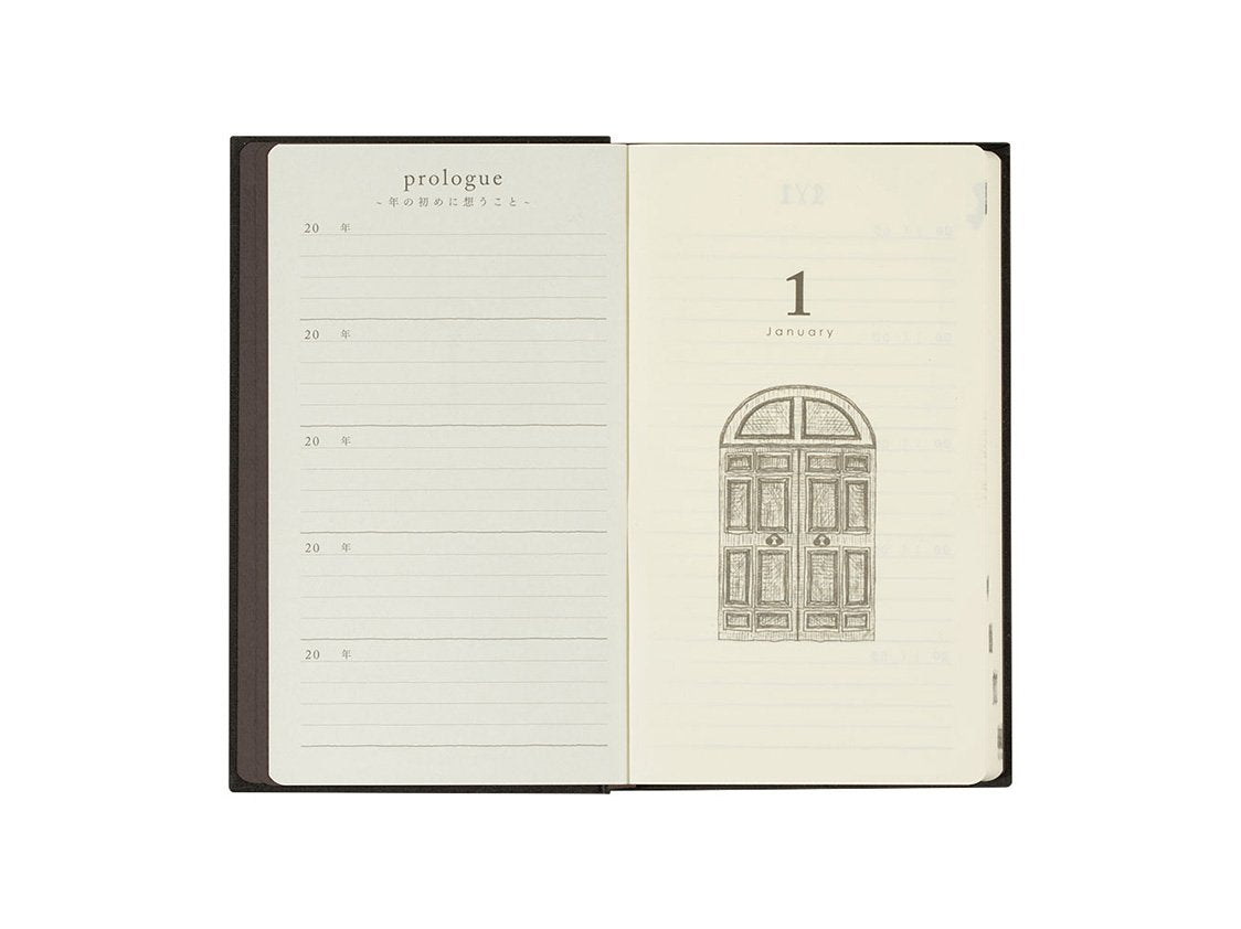 Midori 5 Years Diary - Door - Black
