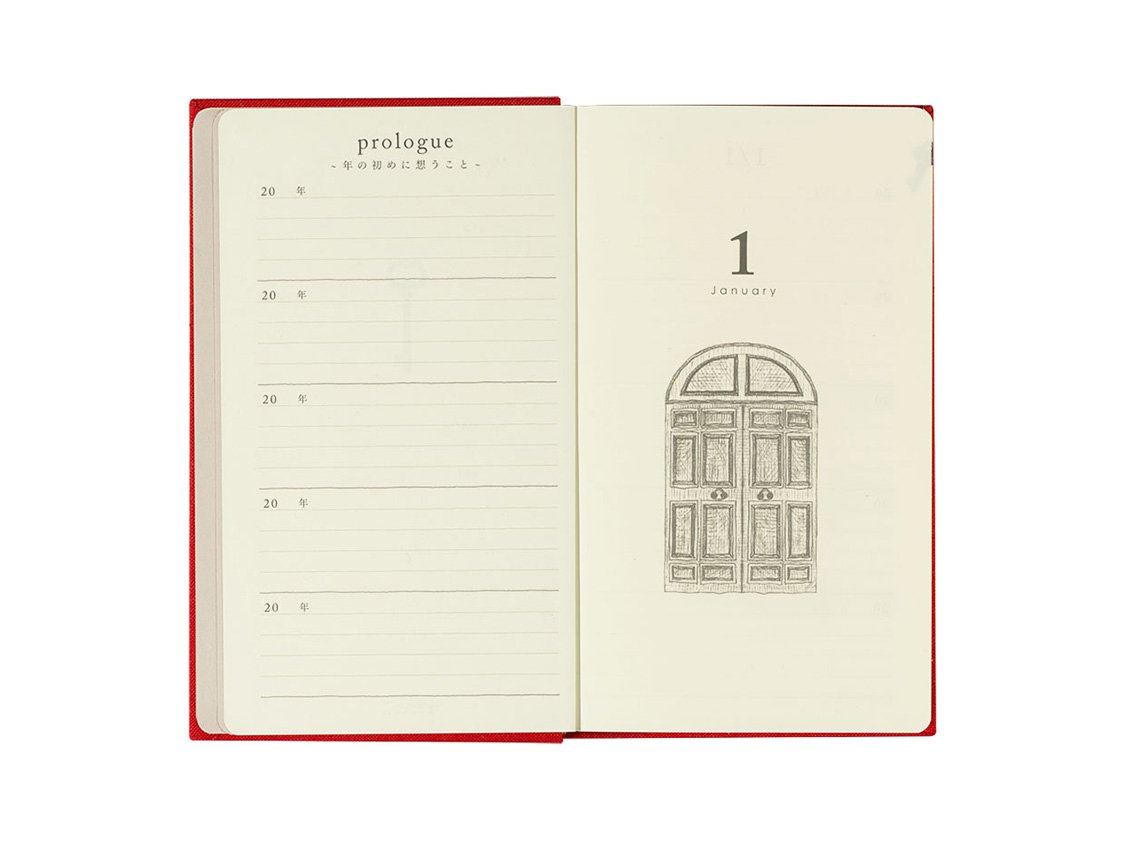 Midori 5 Years Diary - Door - Red