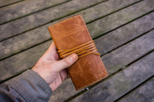 Personalized Leather Pipe Pouch/Pipe Roll - Rustic Brown-Galen Leather