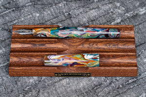 The Pen Bed Wooden Fountain Pen Stand - Mahogany