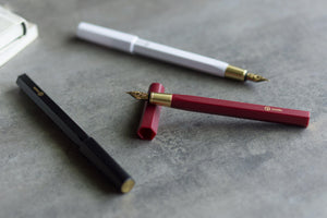 Ystudio Resin Fountain Pen - Red-Galen Leather