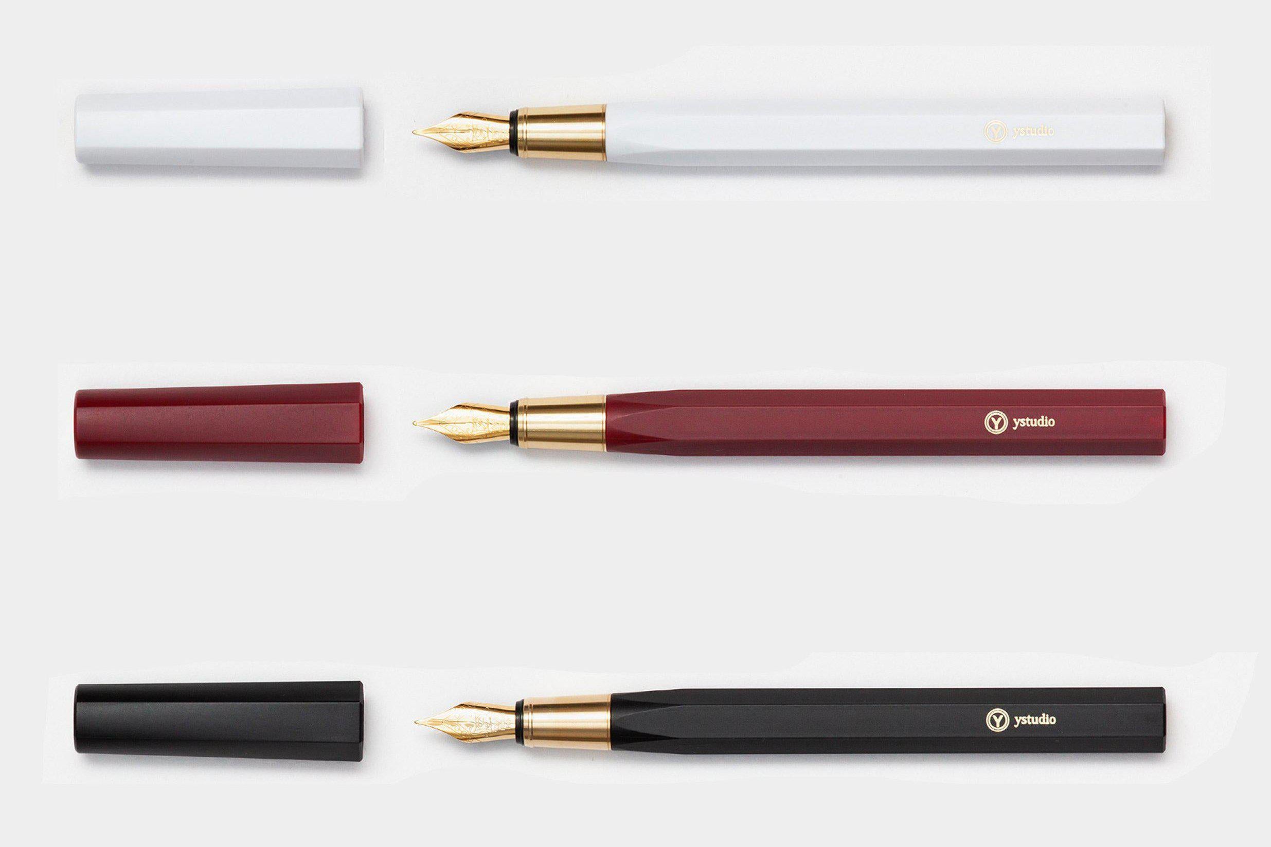 Ystudio Resin Fountain Pen - White-Galen Leather