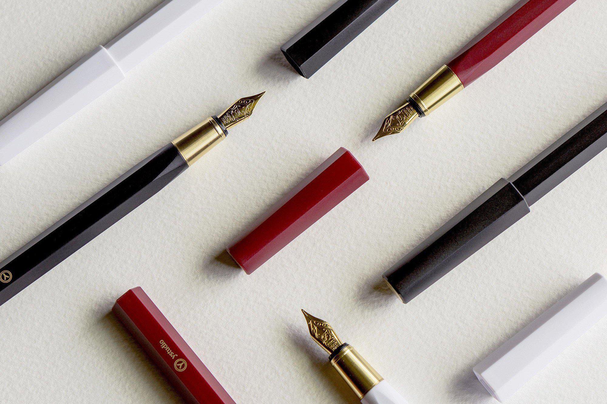 Ystudio Resin Fountain Pen - White-Galen Leather