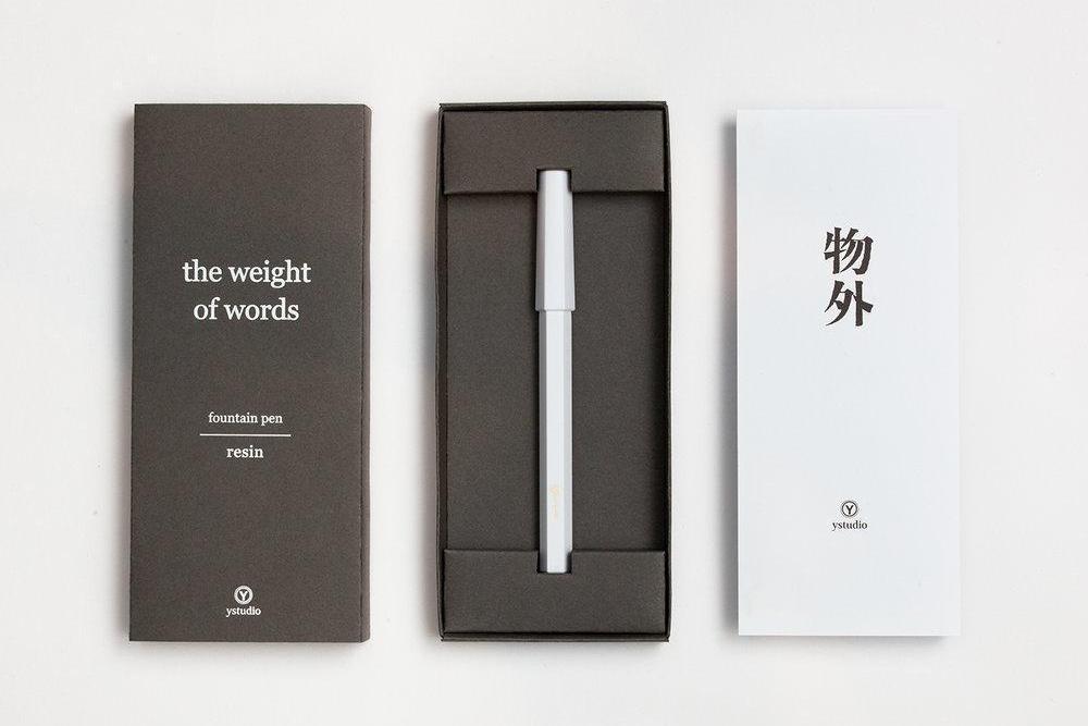 Ystudio Resin Fountain Pen - White-Galen Leather