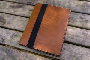 Composition Notebook Cover With iPad Air/Pro Pocket - Brown-Galen Leather