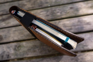 Composition Notebook Cover With iPad Air/Pro Pocket - Brown-Galen Leather