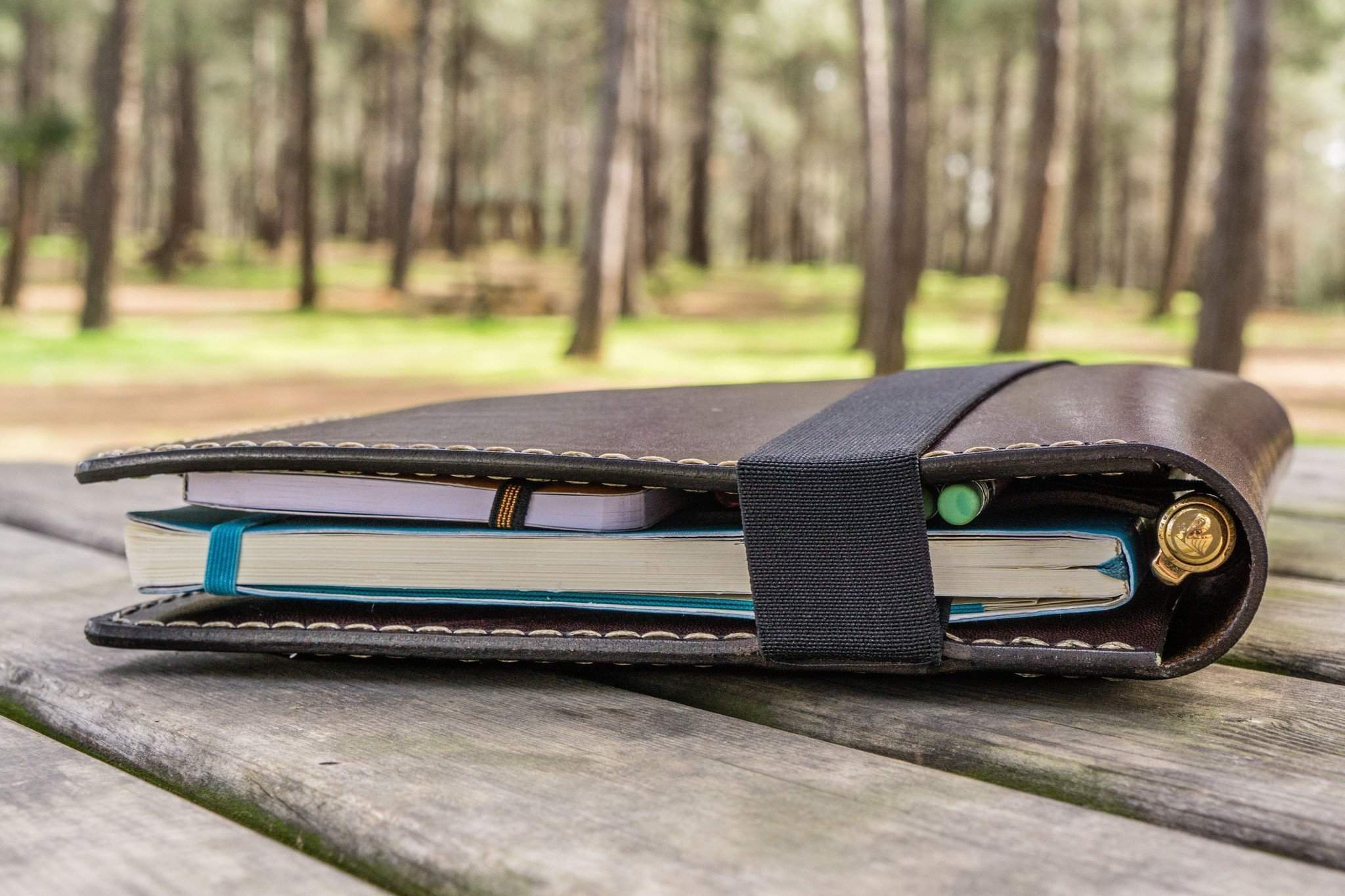 Composition Notebook Cover With iPad Air/Pro Pocket - Dark Brown-Galen Leather