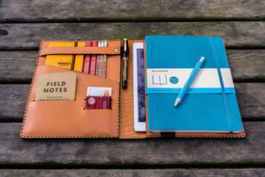 Composition Notebook Cover With iPad Pocket - Orange-Galen Leather