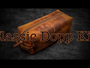 Leather Classic Dopp Kit & Travel Toiletry Bag - Crazy Horse Forest Green