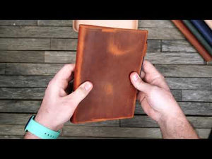 Leather Slim A5 Notebook / Planner Cover - Crazy Horse Tan