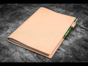 Leather Slim B5 Notebook / Planner Cover - Undyed Leather