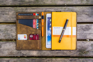 iPad Mini & Large Moleskine Cover - Crazy Horse Brown-Galen Leather