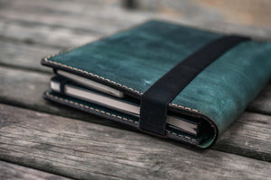 iPad Air/Pro & Extra Large Moleskine Cover - Crazy Horse Forest Green-Galen Leather