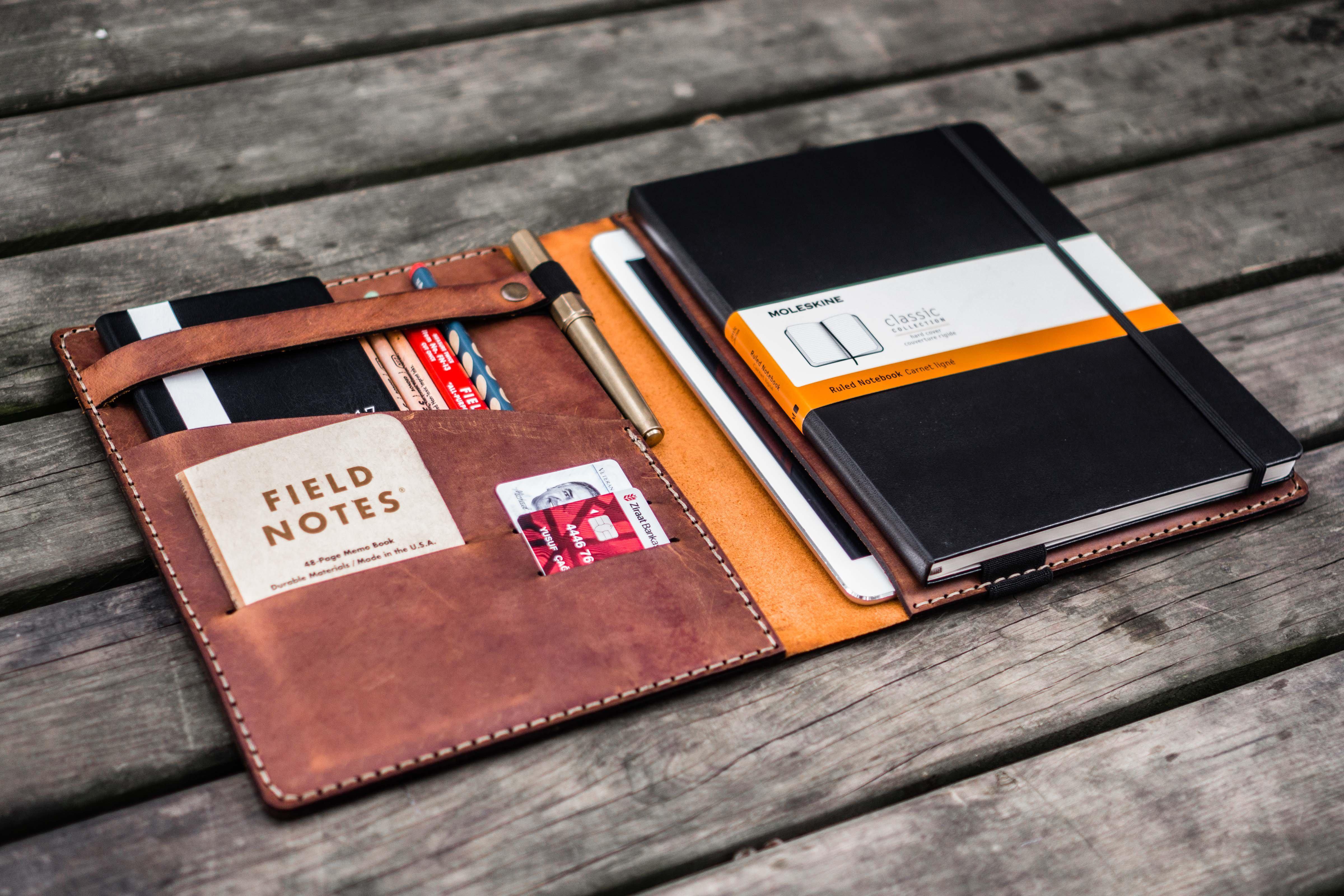 iPad Air/Pro & Extra Large Moleskine Cover - Crazy Horse Tan-Galen Leather