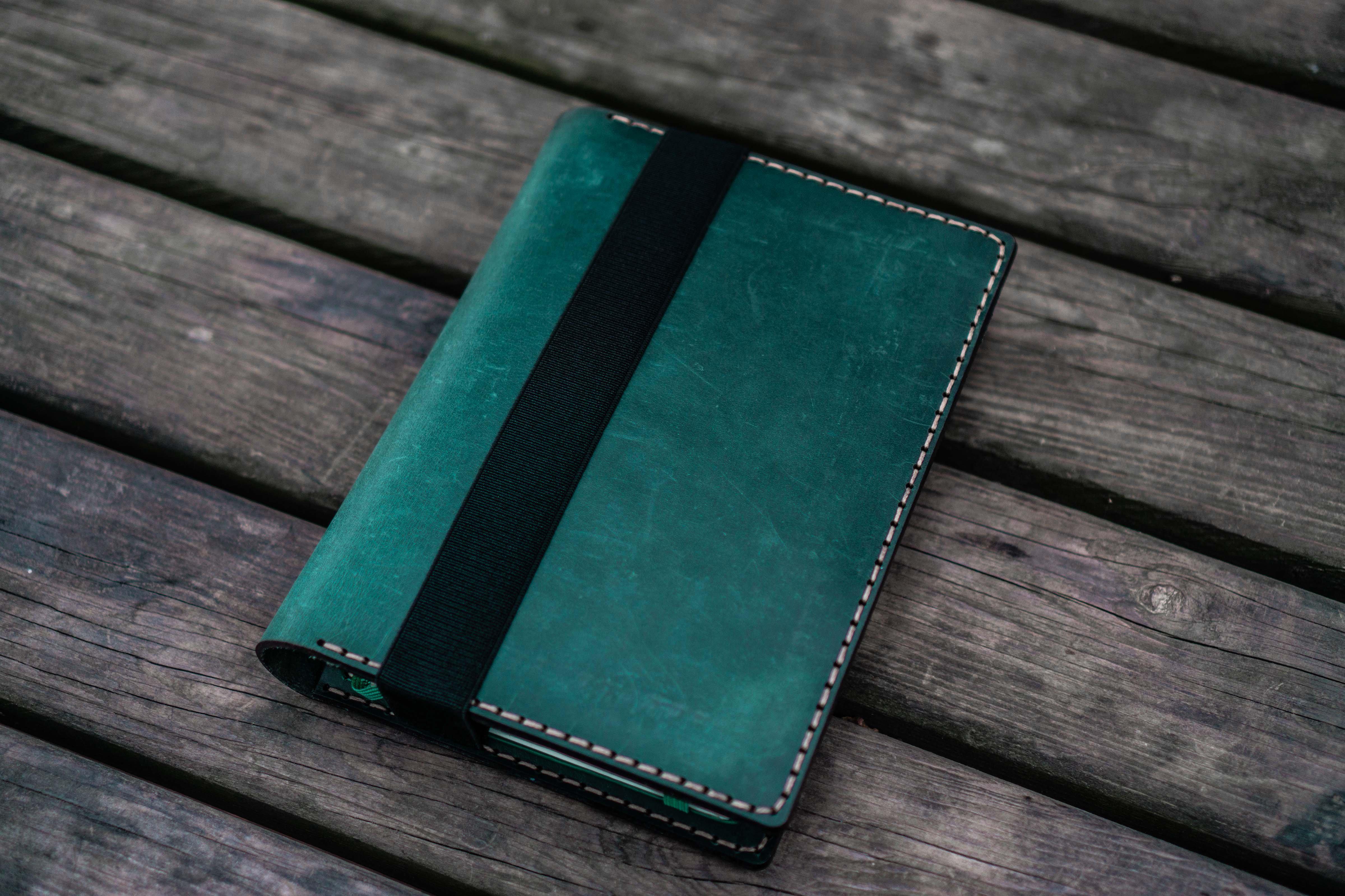 iPad Mini & Large Moleskine Cover - Crazy Horse Forest Green-Galen Leather