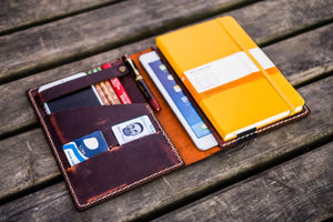 iPad Mini & Large Moleskine Cover - Crazy Horse Orange-Galen Leather