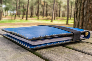 iPad Pro 11 - Pro 10.5 and B5 size Notebook Cover - Blue-Galen Leather