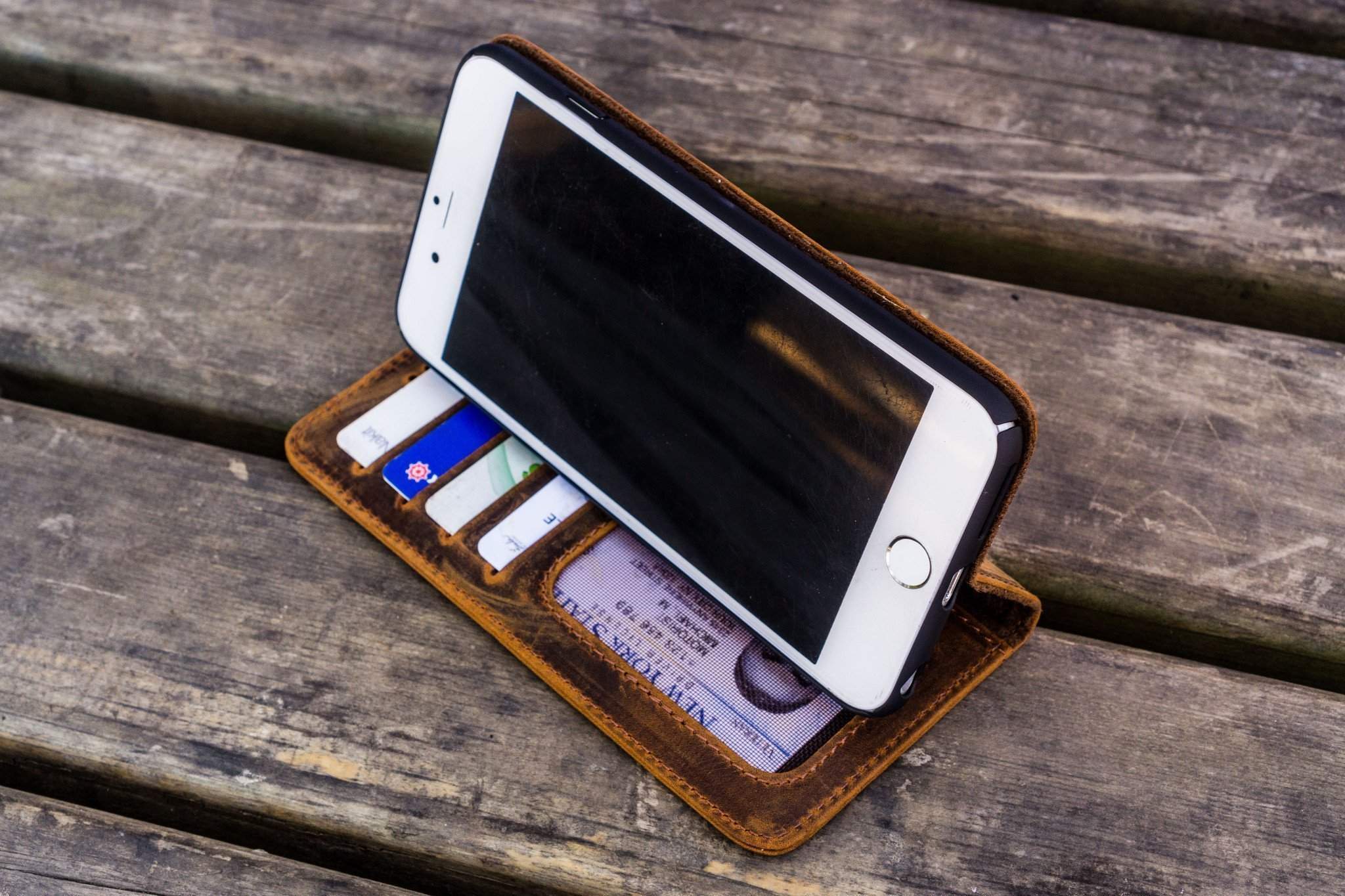 iPhone 5/5s/SE Leather Wallet Case - No.01-Galen Leather