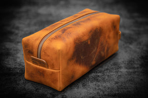 Leather Classic Dopp Kit & Travel Toiletry Bag - Crazy Horse Brown-Galen Leather