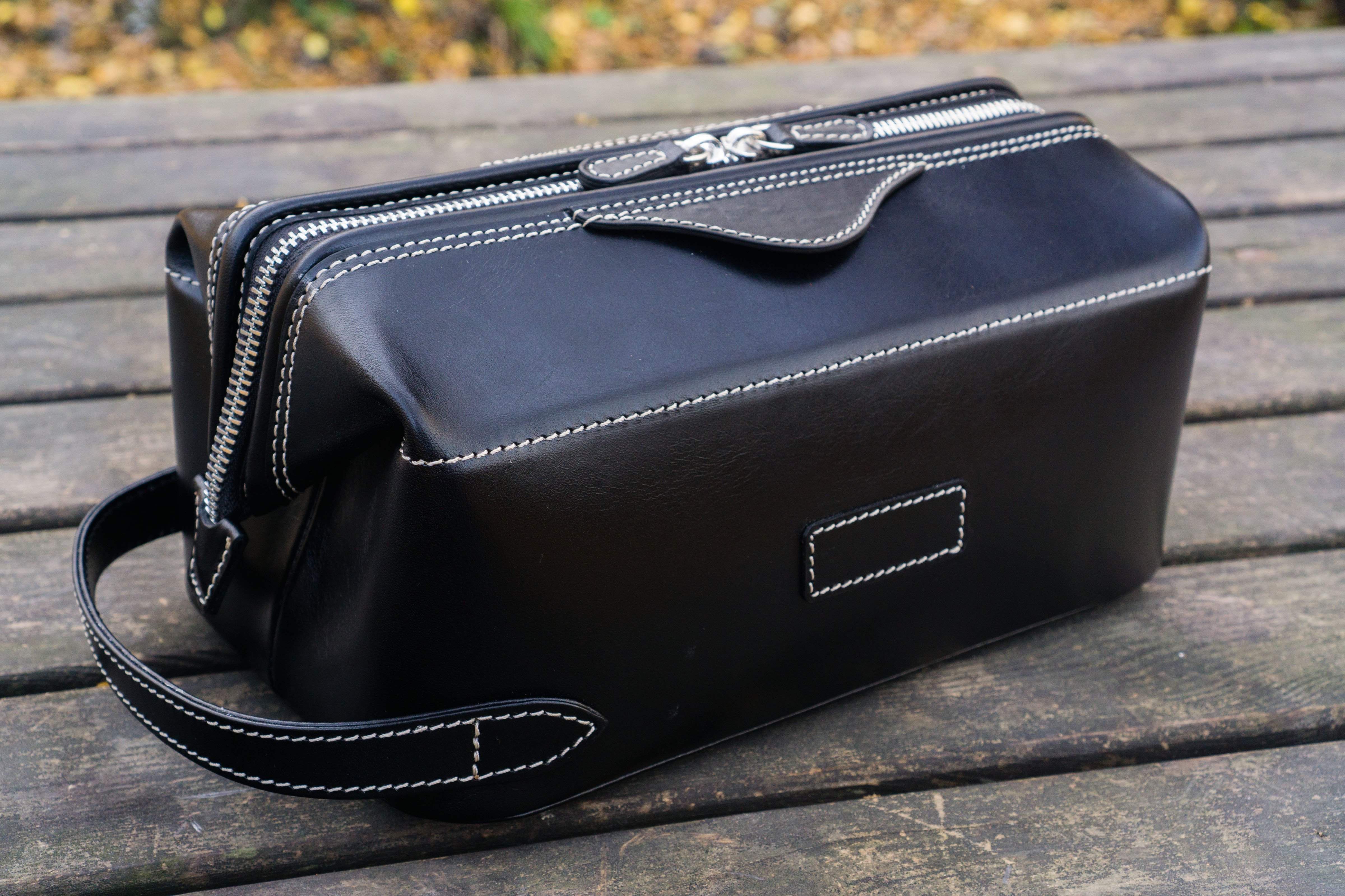 Leather Dopp Kit - Black-Galen Leather